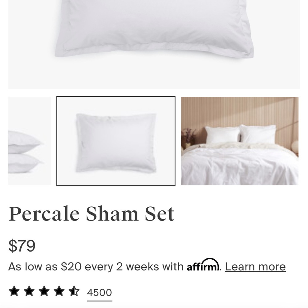 New Parachute Percale Sham Set, Standard size, Color White